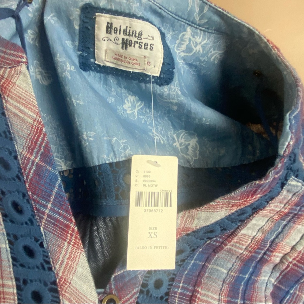 New Anthropologie Holding Horses Abita Western Plaid Shirt Dress XS - Picture 13 of 13